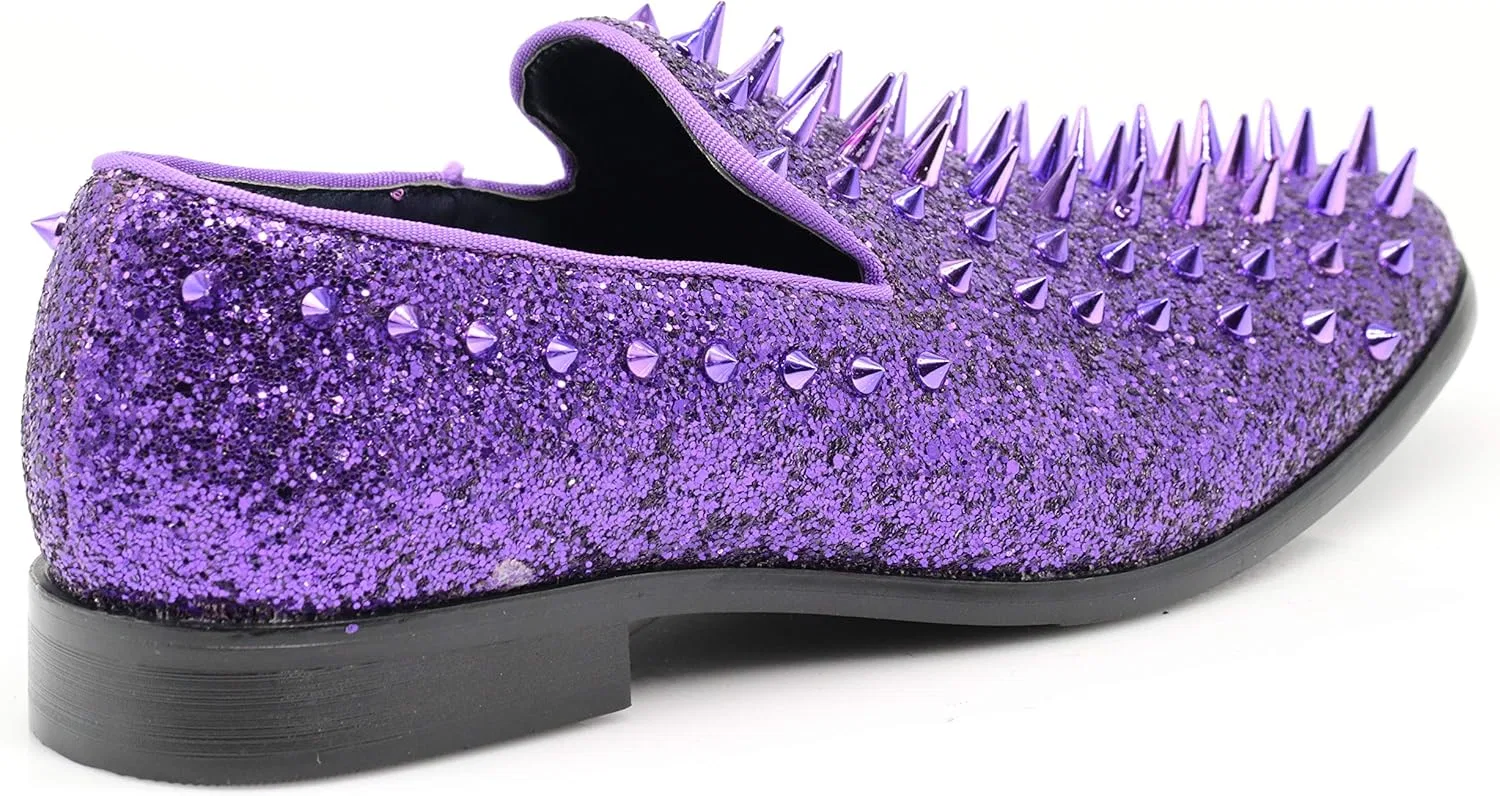 SPK16 Herren Vintage Spike Kleid Лоферы без шнуровки Schuhe Klassische Smoke Kleid Schuhe Enzo Romeo, Purple — фото 3