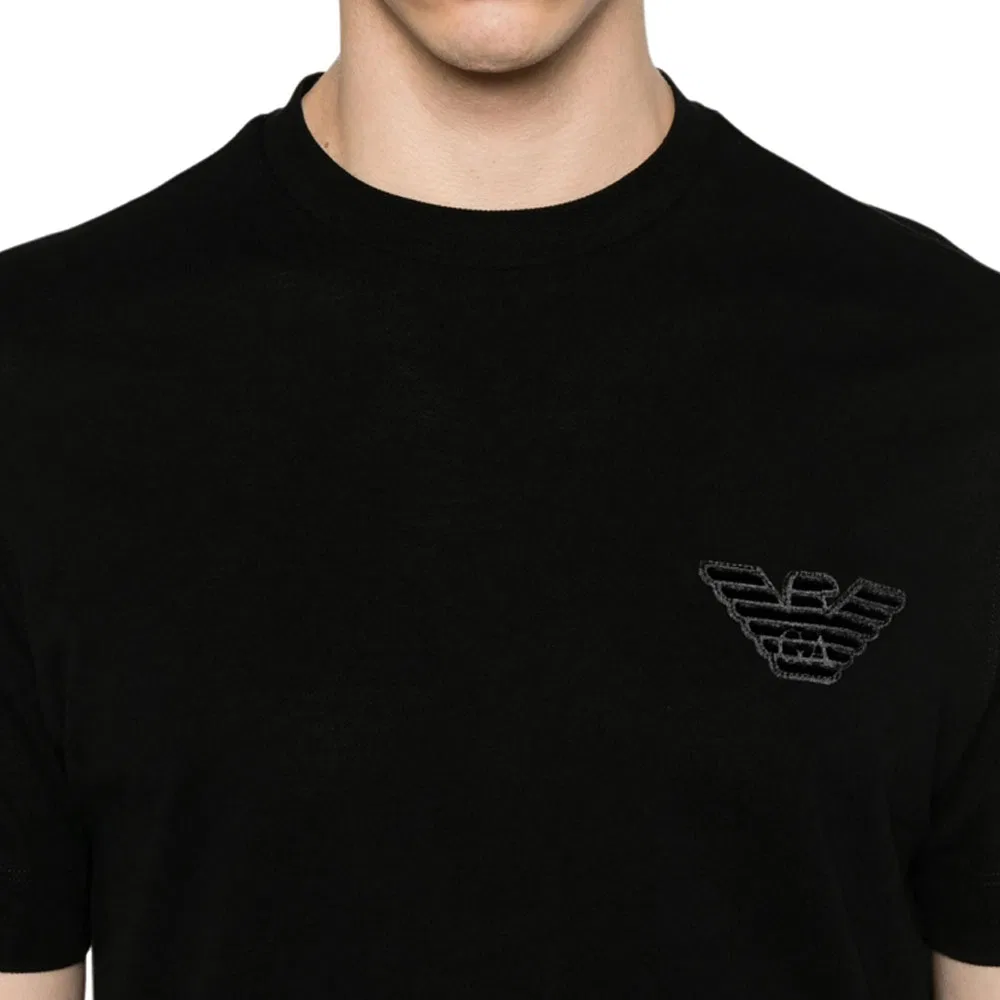 Футболка из хлопка с орлом eagle-emblem EMPORIO ARMANI, Black — фото 4