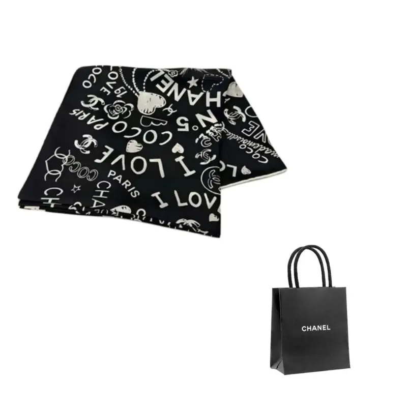 

CHANEL Шелковый шарф Women's Black, Black