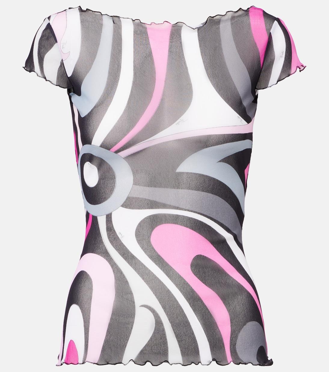 

Топ из мраморного тюля Pucci, Nero/Fuxia