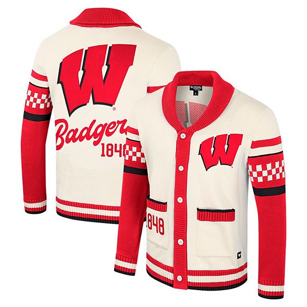 

Женский свитер с пуговицами wisconsin badgers wild collective в кремовом цвете Colosseum