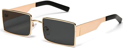 

Солнцезащитные очки в стиле ретро 2027 для женщин и мужчин, металлические, винтажные, с защитой от УФ-излучения UV400, для использования на открытом воздухе MTZJH, Gold Grey