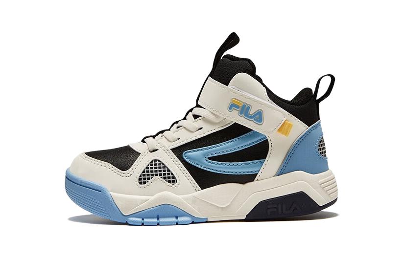 

Амортизирующие износостойкие полувысокие детские скейтбордические кроссовки черно-белые для детей 3-7 лет FILA KIDS, Черный/Молочный белый