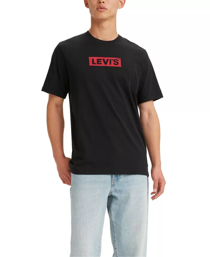 

Мужская футболка с круглым вырезом Relaxed Fit Box Tab Logo Levi's, черный