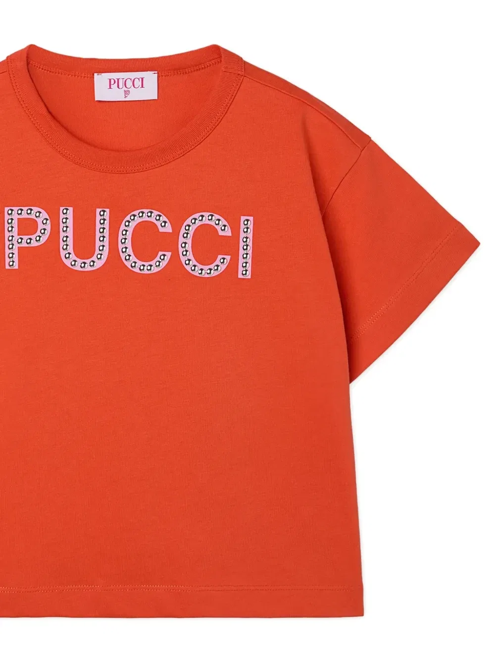 Футболка с декорированным логотипом Pucci Junior, оранжевый — фото 3