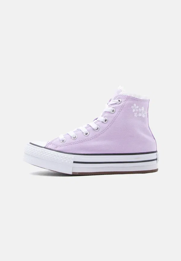 Кроссовки высокие Converse Chuck Taylor All Star Lift Platform Bubble Flowers, лавандовый латте/белый/черный