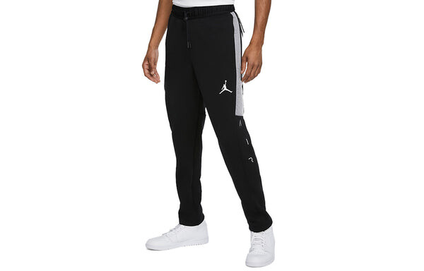 Спортивные штаны Air Jordan Air Logo Printed Knitted Color Block Casual Sports Pants Men's Black, черный — фото 3