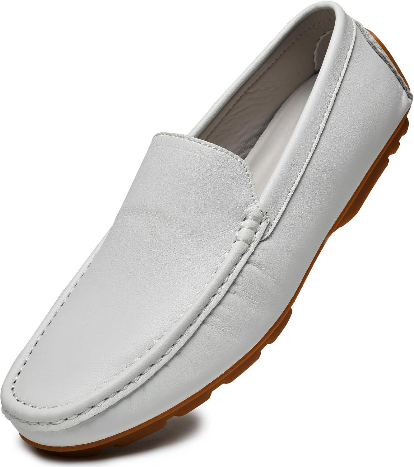 

Мужские туфли JIONS Penny Loafers из кожи, мокасины для вождения, слипоны, формальные ботинки, белый