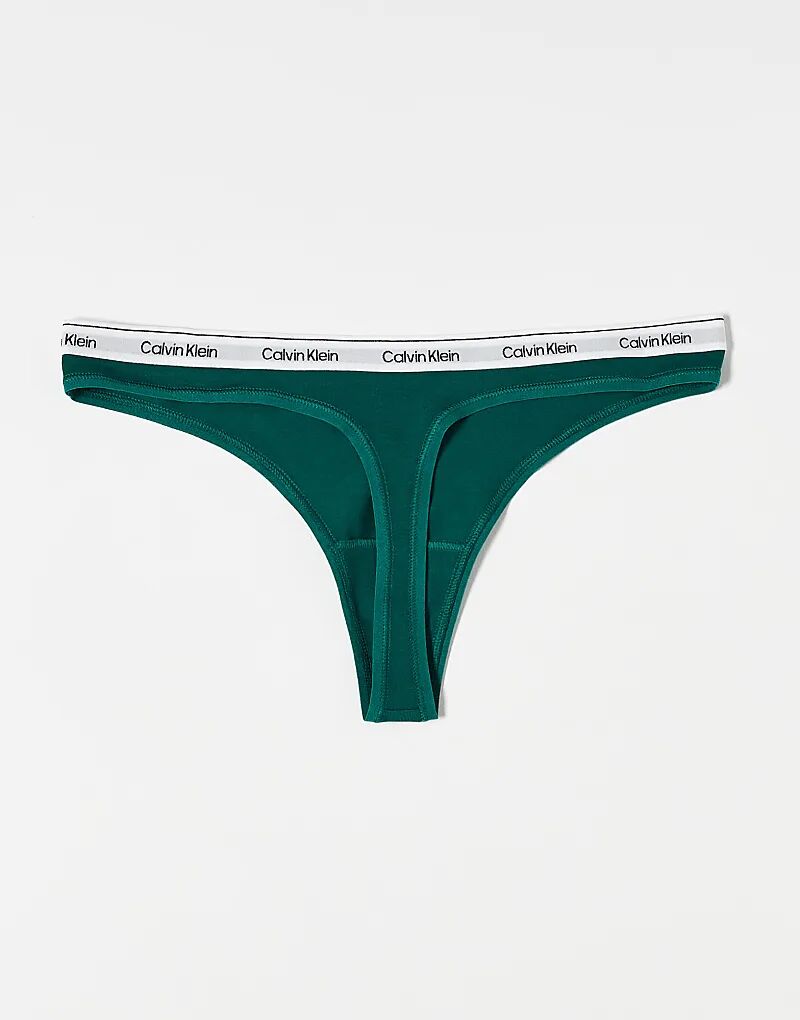 Комплект из 3 трусиков-стрингов Calvin Klein Icon Logo черного/серого/зеленого цветов — фото 3