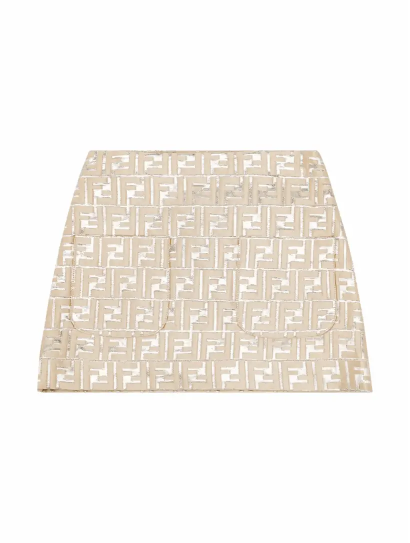 

Жаккардовая мини-юбка Fendi, золотистый