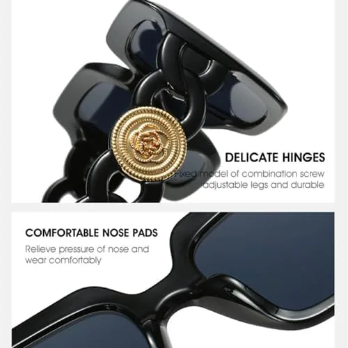 

Винтажные солнцезащитные очки в квадратной оправе большого размера 2027 года для женщин и мужчин, большие солнцезащитные очки для путешествий MTZJH, Beige Champagne