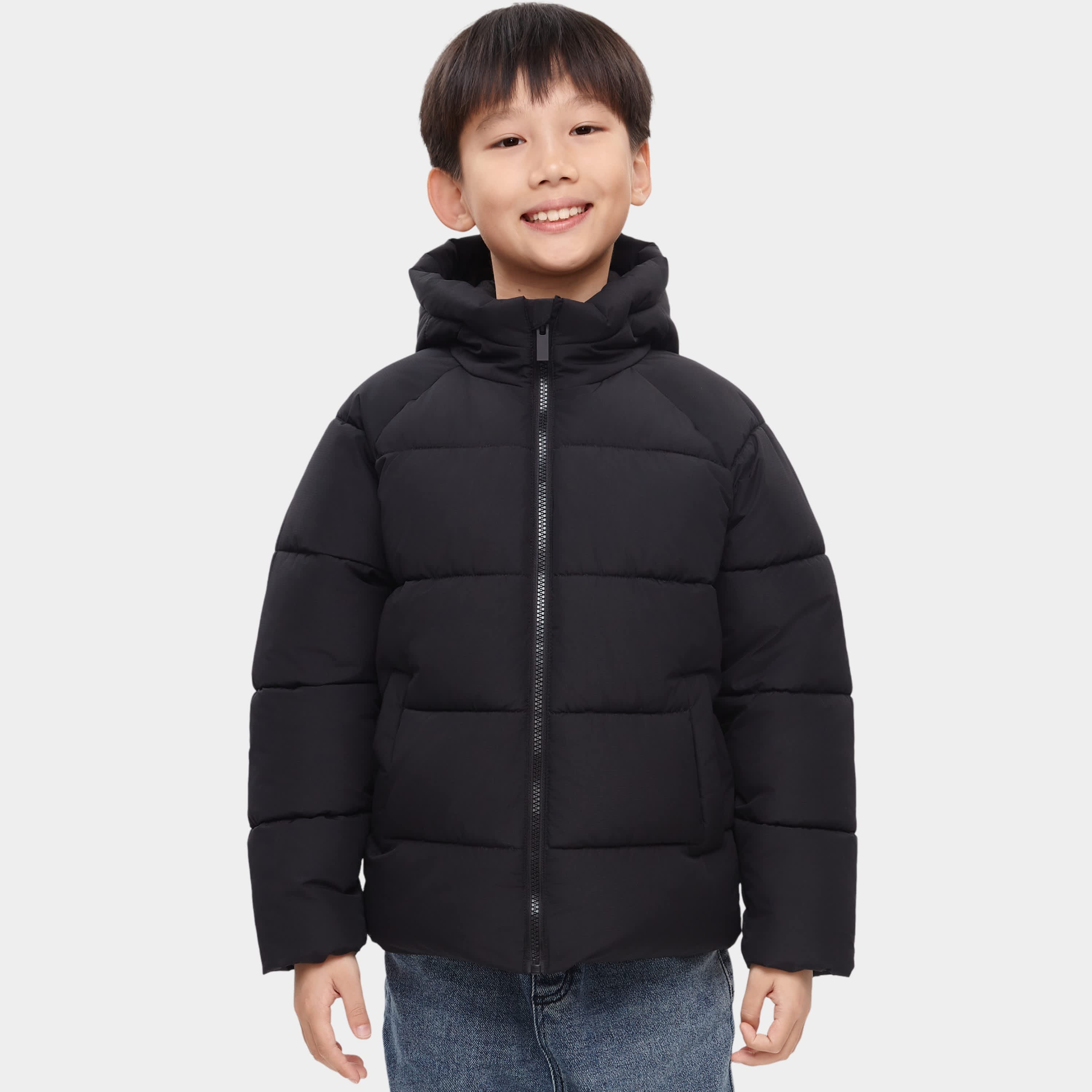 

Детское зимнее пальто Rokka&Rolla из рипстопа с флисовой подкладкой, черный