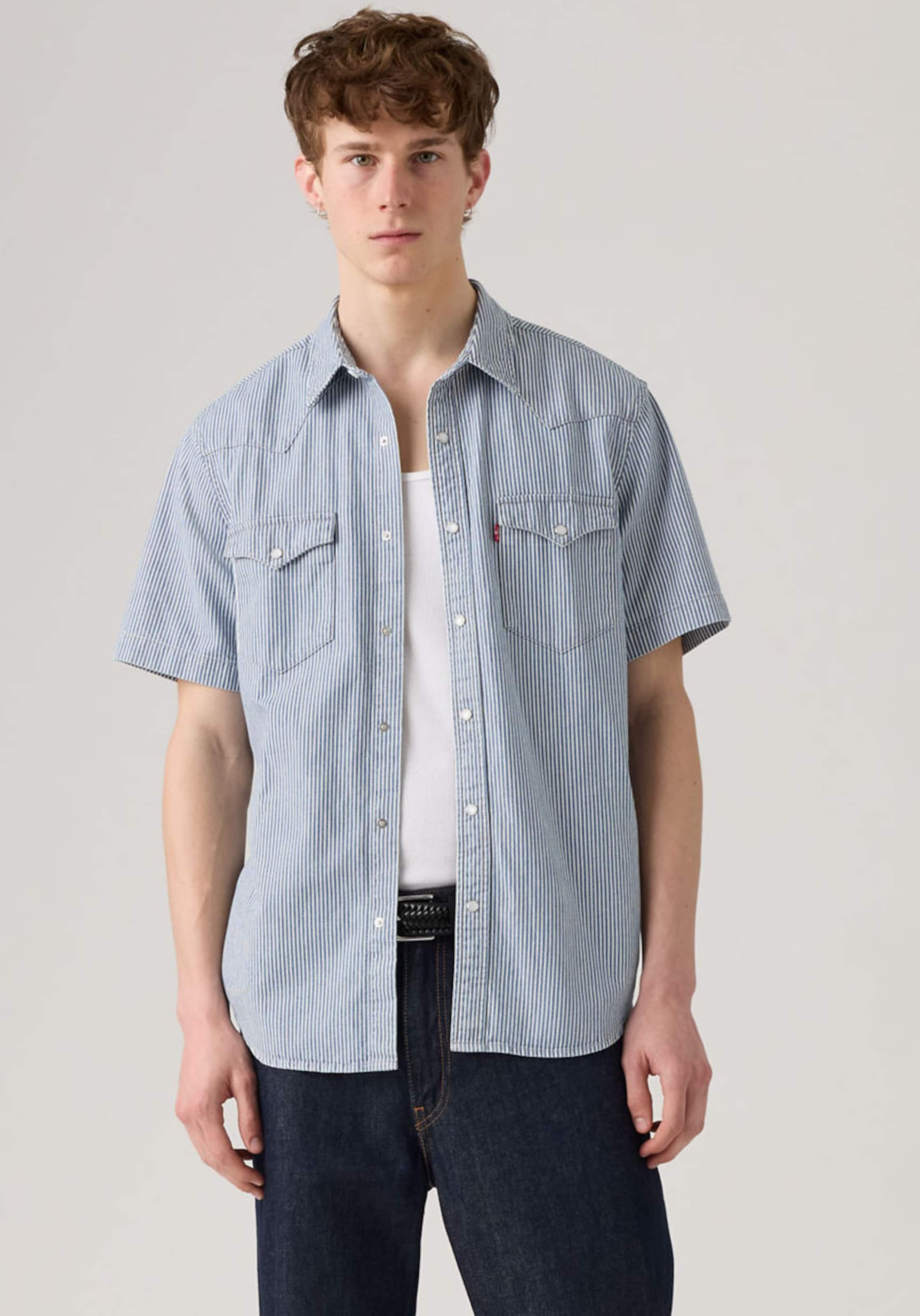 LEVI'S  Рубашка на пуговицах синего цвета Regular fit — фото 2