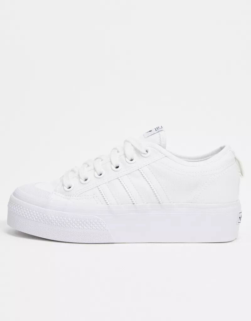 

Белые кроссовки на платформе adidas Originals Nizza, Белый, Белые кроссовки на платформе adidas Originals Nizza