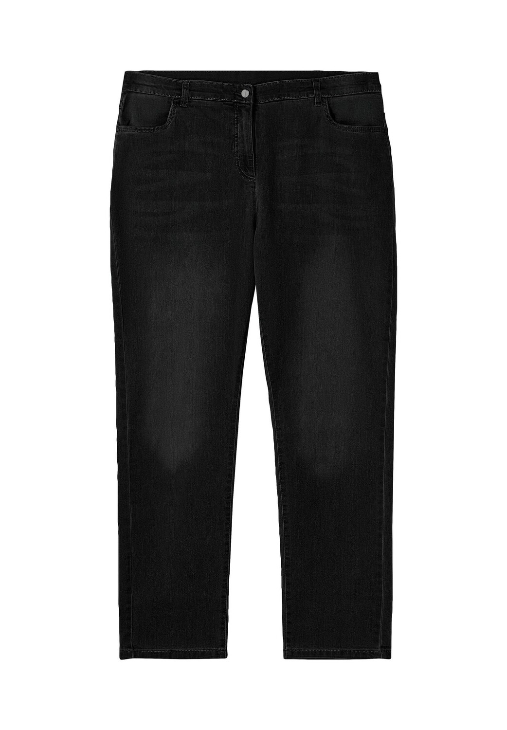 

Прямые джинсы с эластичным поясом с завышенной талией Sheego, цвет Black Denim