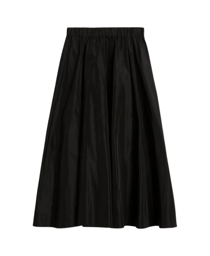 

Плиссированная юбка миди с эластичным поясом Aspesi, черный