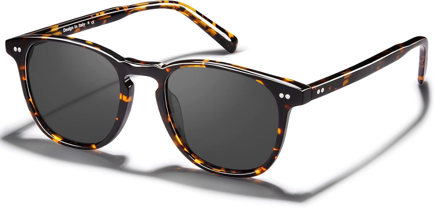 

Солнцезащитные очки CARFIA Retro с поляризацией для женщин, для маленького и среднего лица, с защитой от УФ-излучения, оправа из ацетата ручной работы, модель CA5285, 2-3. Tortoise Frame Grey Lens