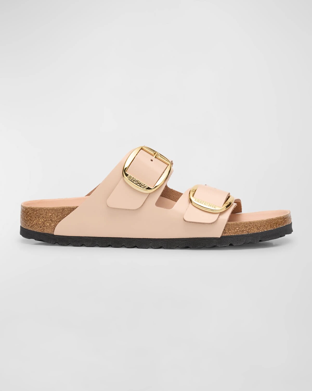 Кожаные шлепанцы Arizona с двойной пряжкой BIRKENSTOCK, цвет New Beige