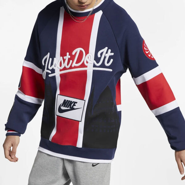 Толстовка Men's Nike City Limited London Multicolor Splicing Red Blue 'Midnight Navy White University Red', синий — фото 3