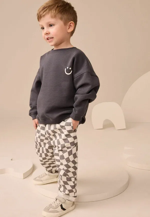 Сет свитшот Regular fit Next, цвет угольная клетка — фото 4