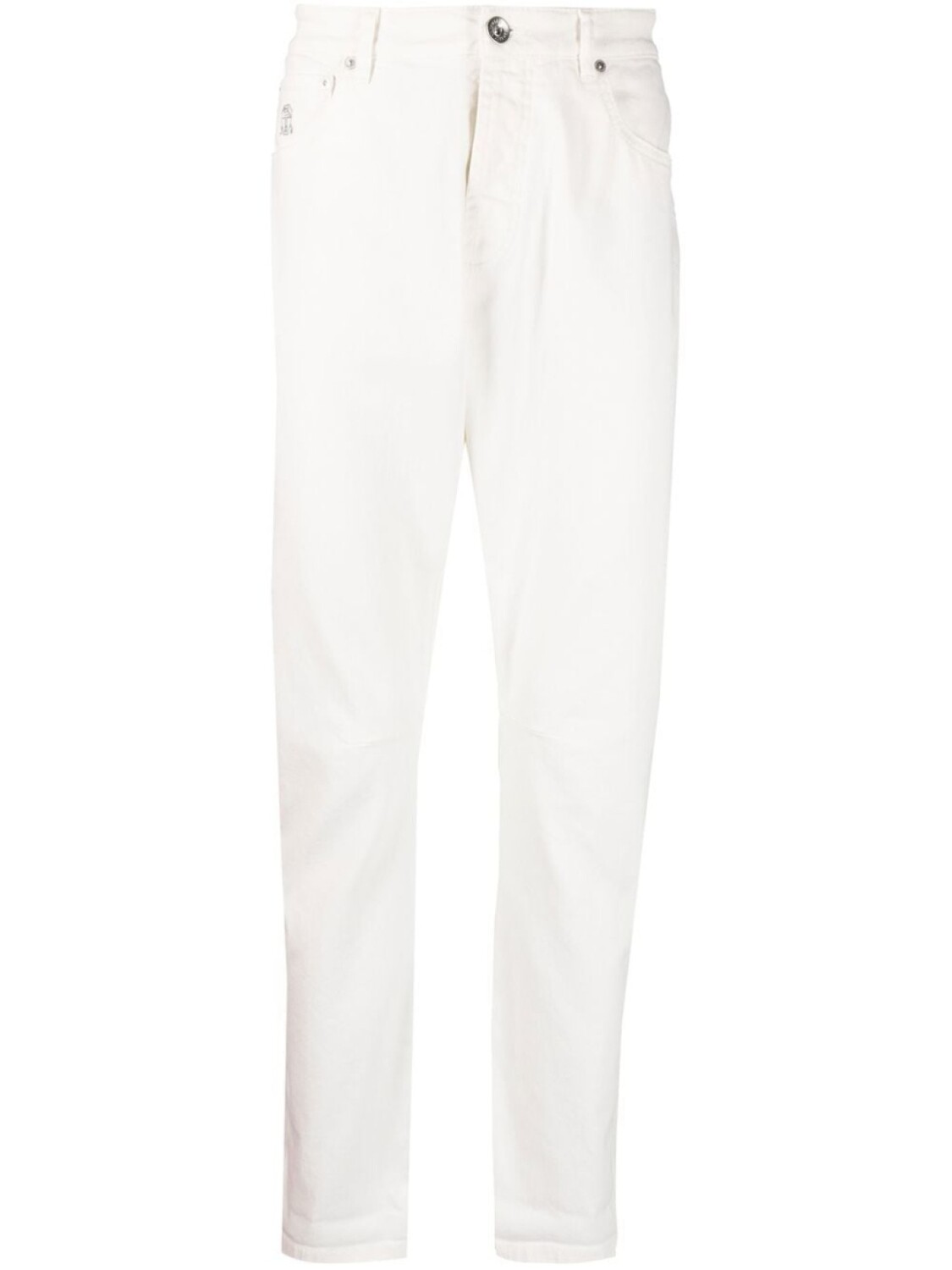 

Brunello Cucinelli прямые джинсы с логотипом, белый