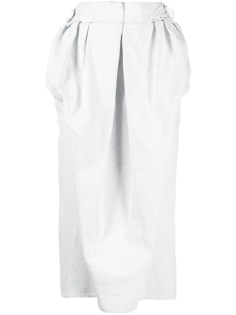 

Присборенная джинсовая юбка миди MAISON MARGIELA, белый