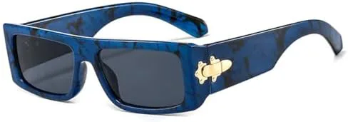 

Модные прямоугольные женские солнцезащитные очки в винтажном стиле, яркие очки с леопардовым принтом, мужские солнцезащитные очки MTZJH, Blue Leopard Grey