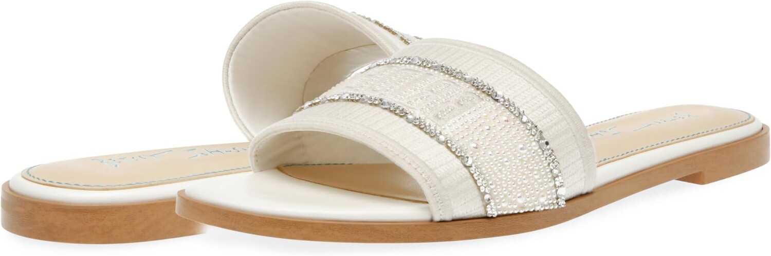 Сандалии Blue by Betsey Johnson Tru Slide Sandals, цвет White/Silver