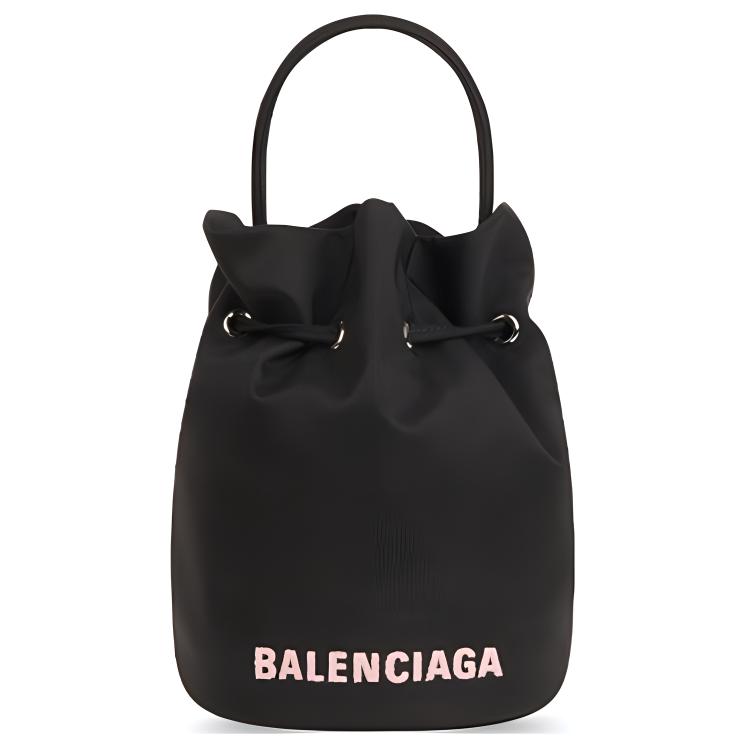 Balenciaga Сумка-ведро нейлоновая женская черная — фото 2