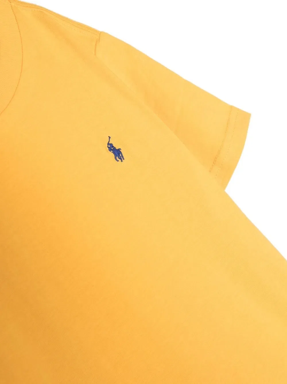 Хлопковая футболка с вышитым логотипом Polo Ralph Lauren Kids, желтый — фото 3
