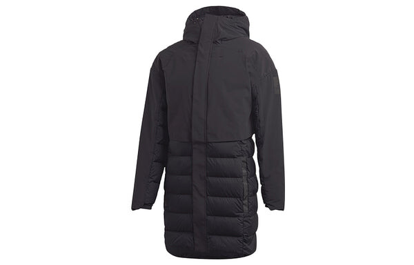 Пуховик adidas Outdoor Casual Sports Windproof Stay Warm hooded down Jacket Black, черный — фото 2