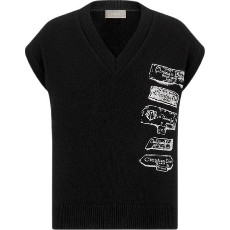 

DIOR Мужская майка-борцовка черная V-образный вырез умеренно прямой крой