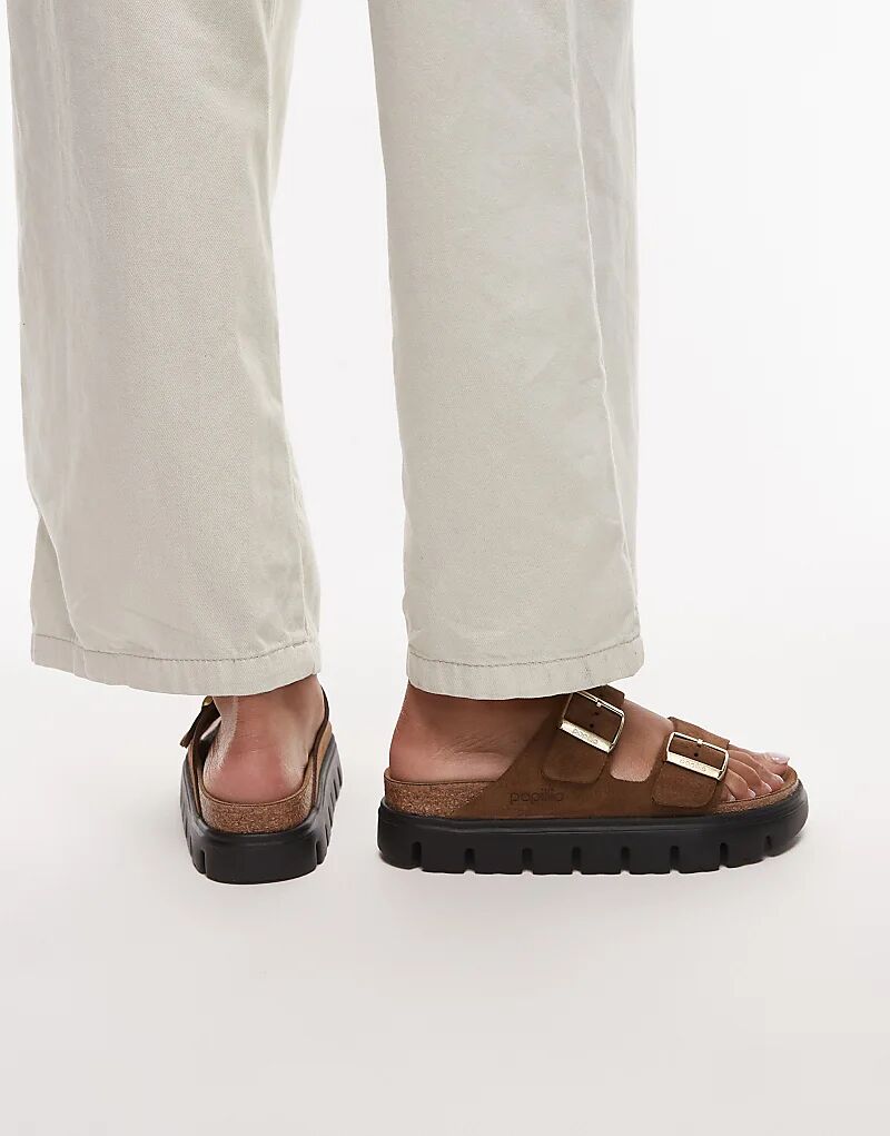 Массивные сандалии Birkenstock Arizona Papillio цвета темного чая — фото 4