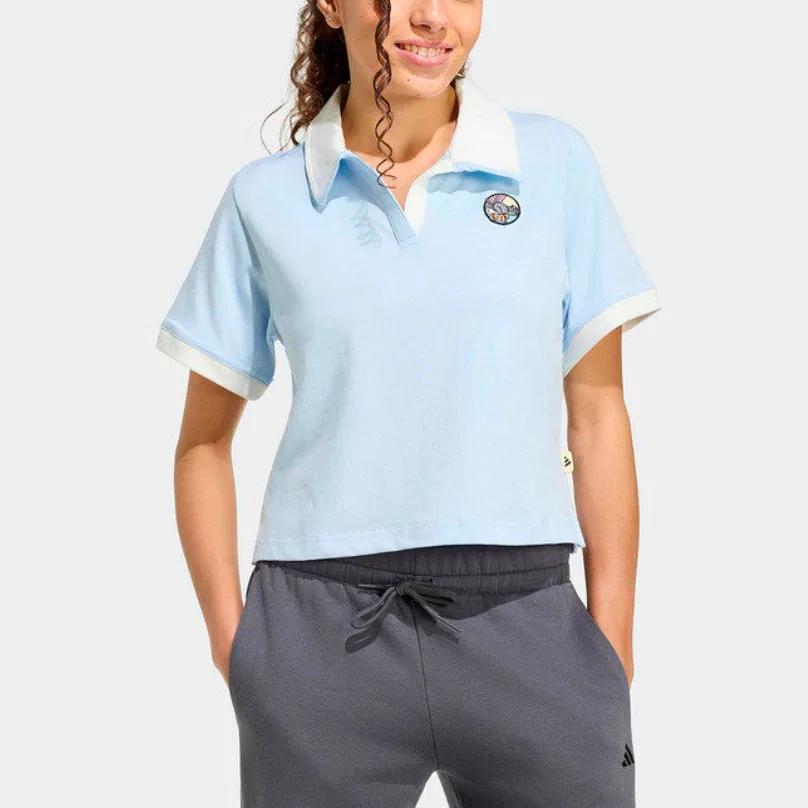 Поло женское синее Adidas — фото 4