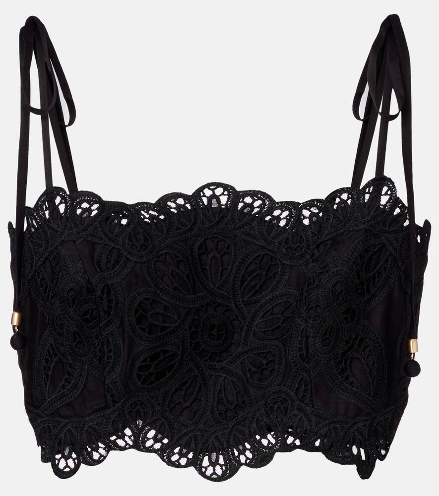 

Топ Rhiannon с вышивкой из хлопка Zimmermann, Black