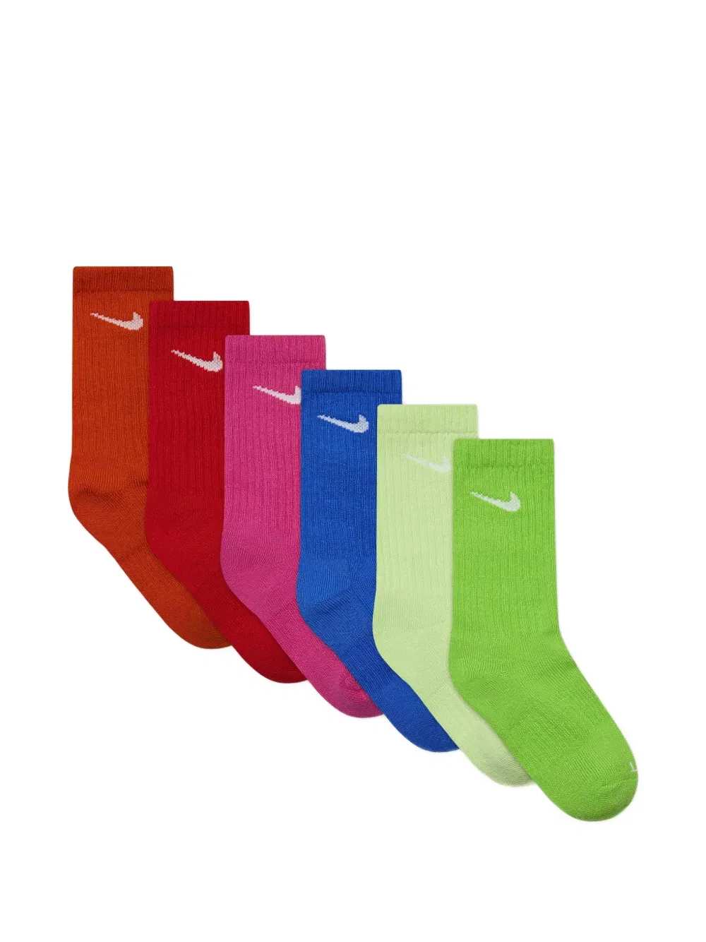 Носки с логотипом (комплект из шести штук) Nike Kids, зеленый — фото 2