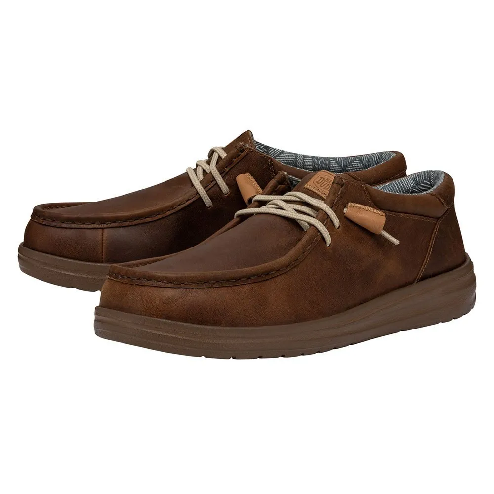 

Лоферы Hey Dude Wally Grip Craft Leather boat shoes, коричневый