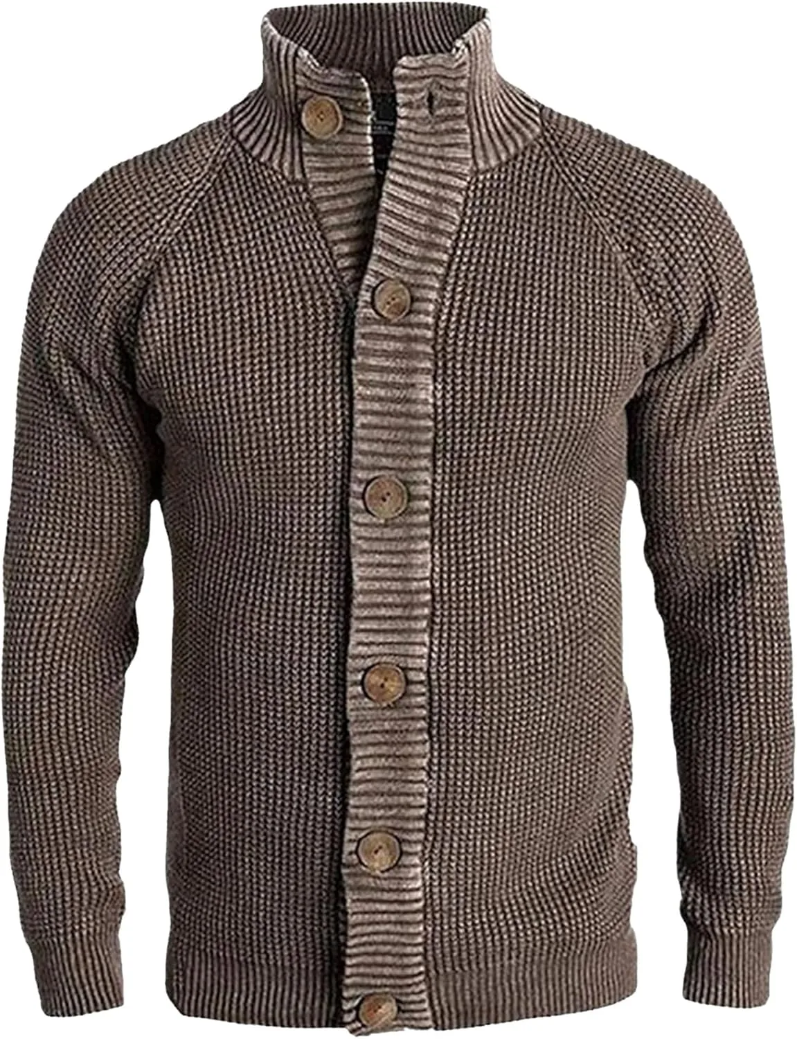 Мужской кардиган с воротником стойкой, Slim Fit