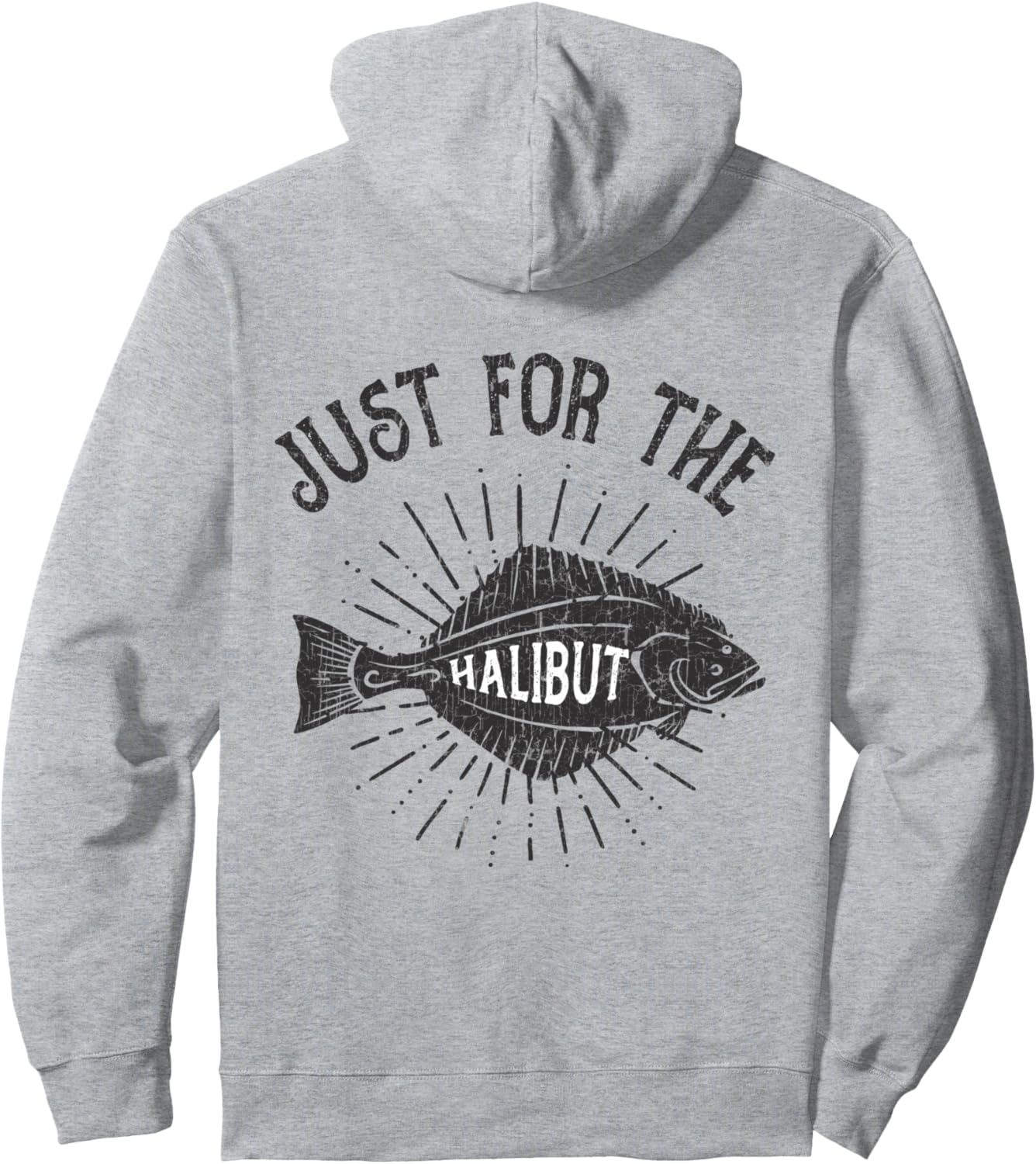 

Забавная толстовка с принтом на тему рыбалки, специально для рыбаков, ловящих палтуса Fishing Emporium, серый