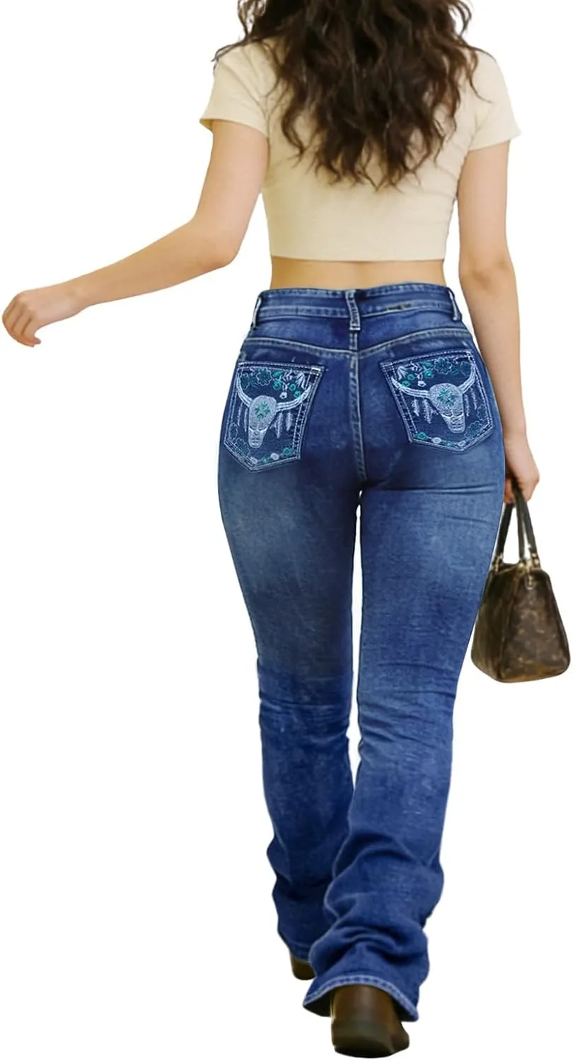 

Джинсы для женщин Plus Size Bootcut High Waisted Stretchy QERINTE