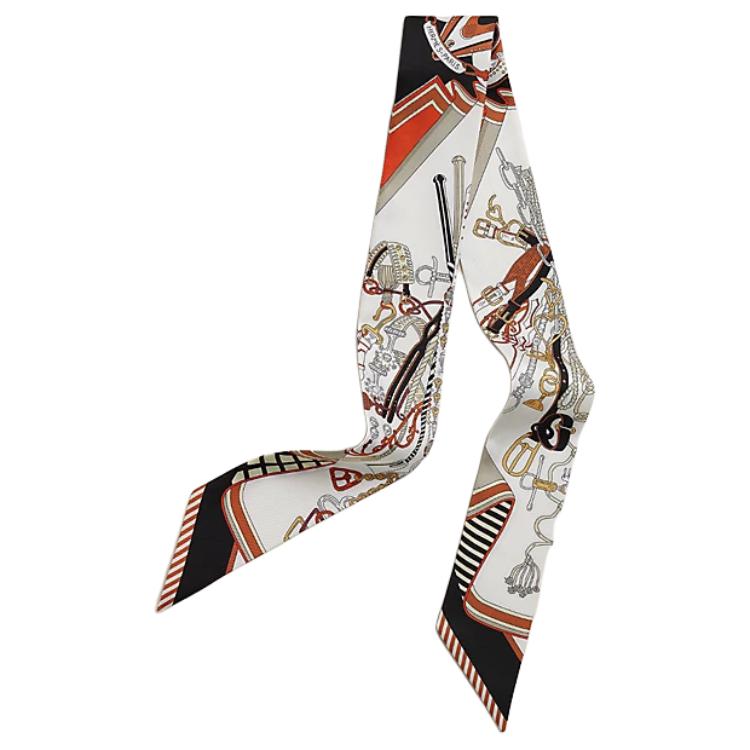 

HERMES Шёлковый шарф, White/Black