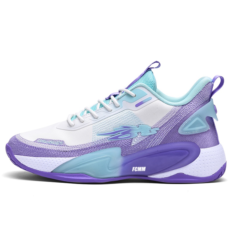 

Противоскользящие, дышащие, износостойкие детские баскетбольные кроссовки для подростков FCMM, белый/фиолетовый