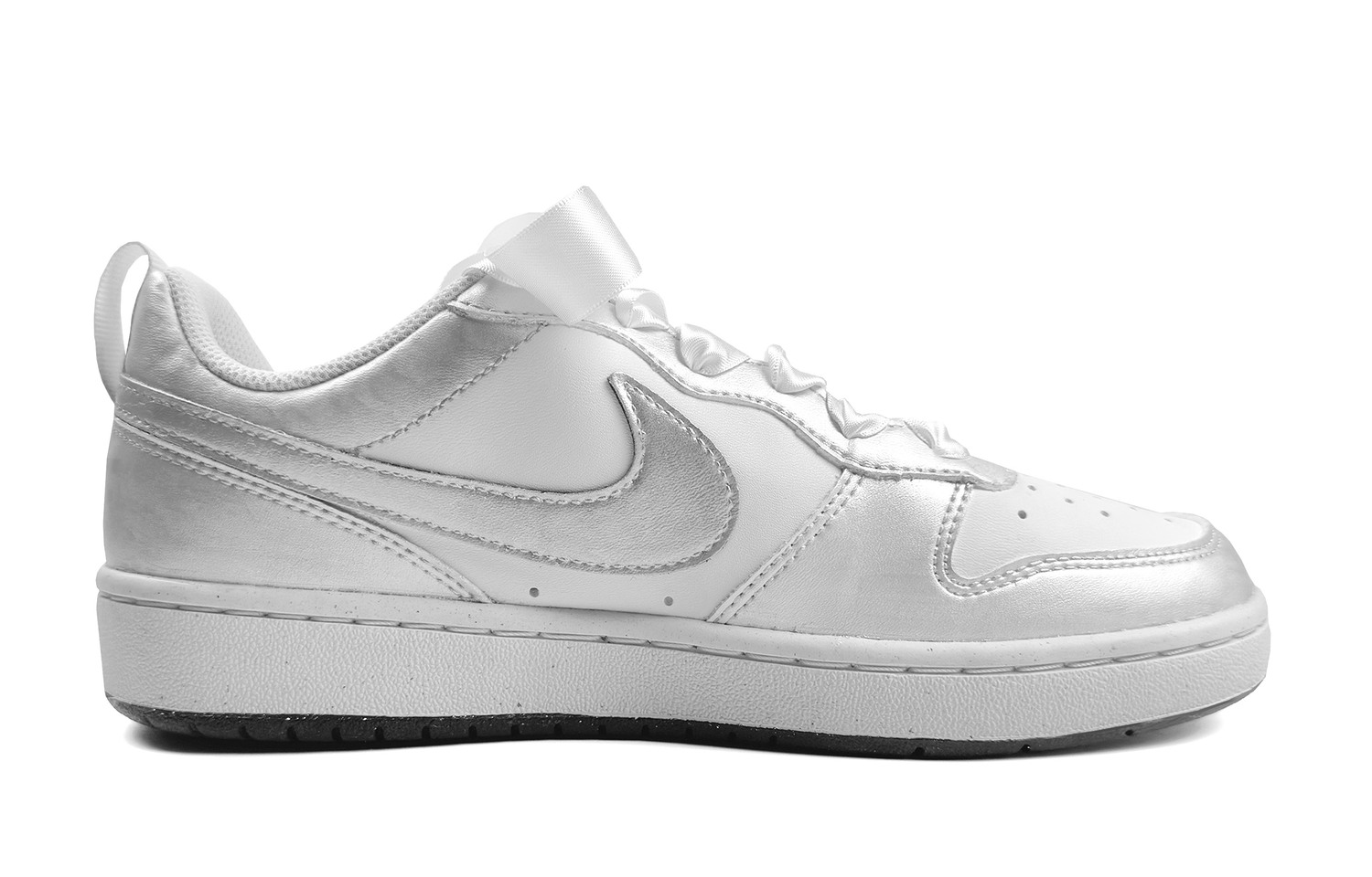 Nike Court Borough Dreamy Ballet устойчивые к истиранию низкие детские скейтбординг кроссовки Silver для подростков — фото 3