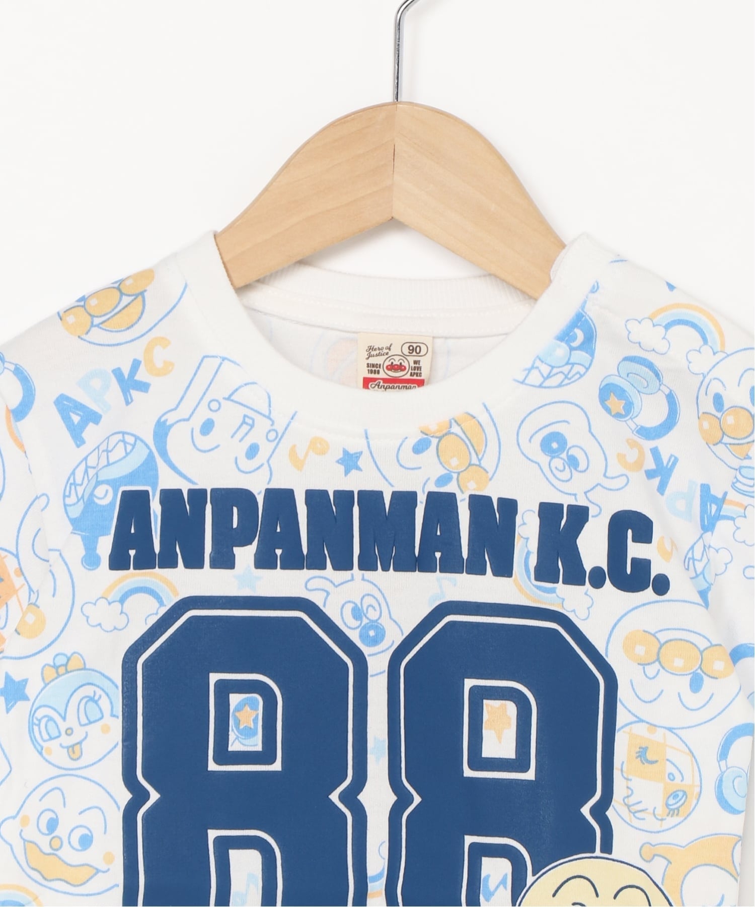 Детская коллекция ANPANMAN / (K) Футболка с коротким рукавом и цифрой по всей поверхности Anpanman Kids Collection, blue — фото 4