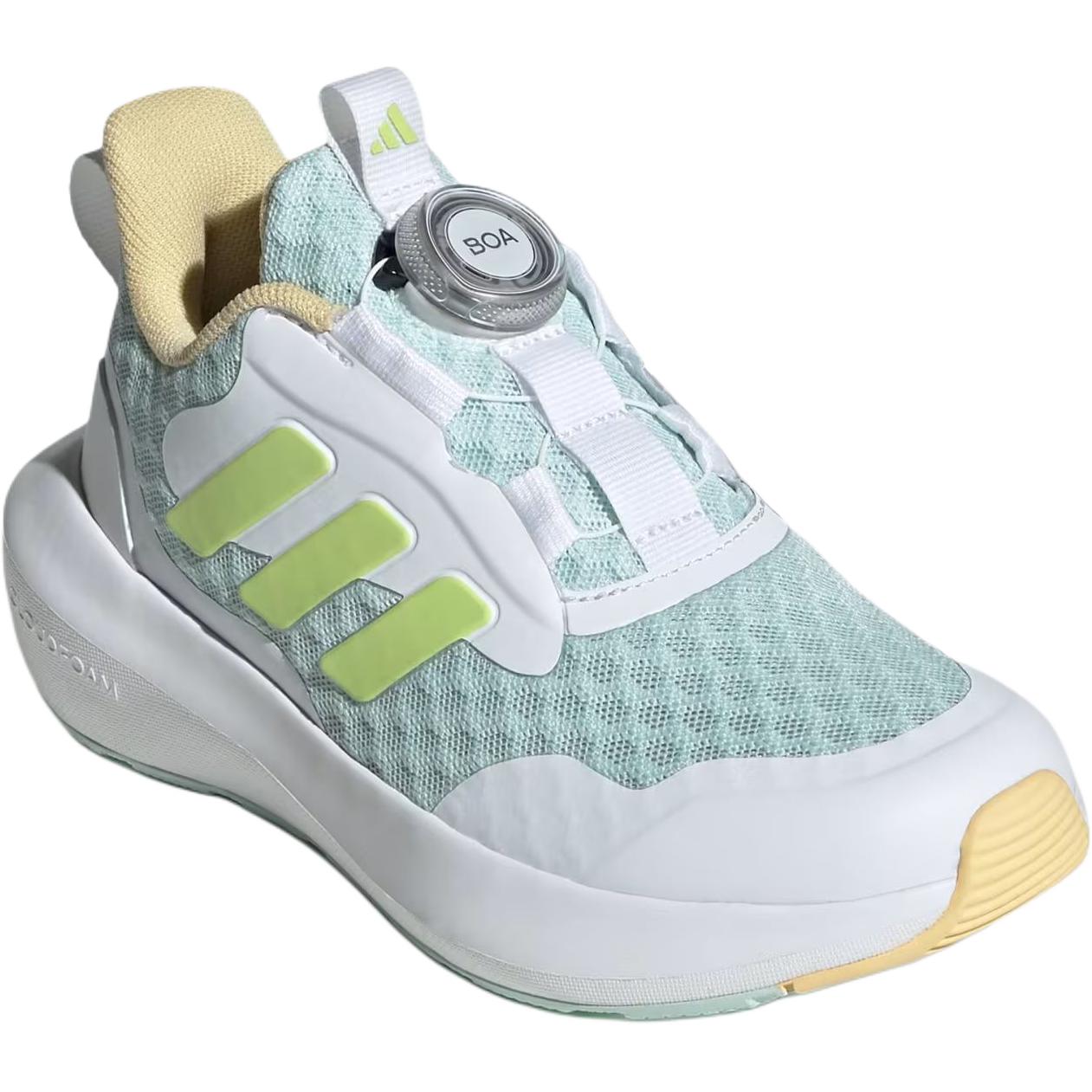 Детские кроссовки Portarun 3.0 с низкой подошвой для бега Adidas, зеленый/белый — фото 2