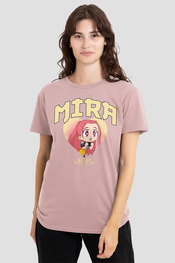 

Футболка с принтом k-pop demon hunters huntrix mira college Netflix, Mottled Pink, Розовый, Футболка с принтом k-pop demon hunters huntrix mira college Netflix, Mottled Pink