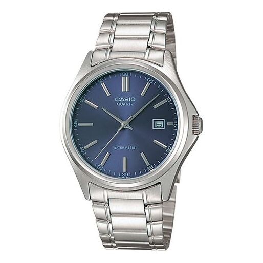 

Часы CASIO Waterproof Stainless Steel Strap Blue Dial Mens Blue Analog, синий