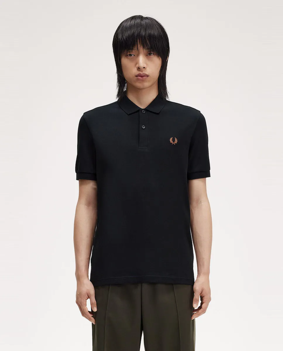 

Мужская рубашка поло с короткими рукавами из хлопкового пике Fred Perry, черный
