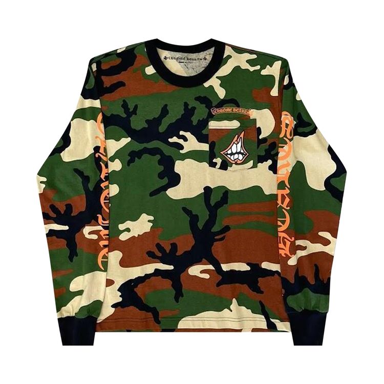 

Футболка Chrome Hearts Matty Boy Caution Long-Sleeve T-Shirt Camo, разноцветный