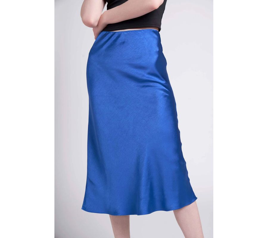 

Женская атласная юбка миди Sophie со скрытым эластичным поясом Caldwell Collection, Sapphire blue